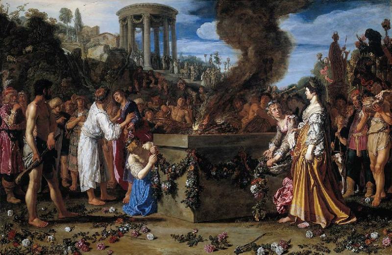 LASTMAN, Pieter Pietersz. Orestes and Pylades Disputing at the Altar s Sweden oil painting art